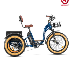 Grandtan M-340 eTrike 750W Rear Motor Electric Trike with Front Suspension