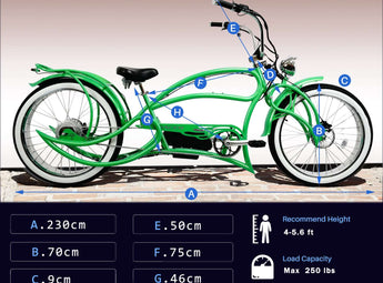 Tracer Beyond Pro Chopper Stretch Cruiser Electric Bike