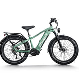Green electric bike on a white background
