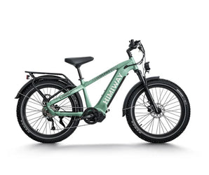 Green electric bike on a white background