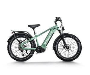 Green electric bike on a white background