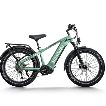 Green electric bike on a white background