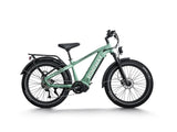 Green electric bike on a white background