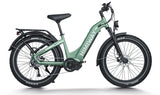 Green electric bicycle with 'Himiway' branding on a white background
