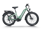 Green electric bicycle with 'Himiway' branding on a white background