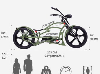 Raptor Pro DS 800W Stretch Cruiser Ebike